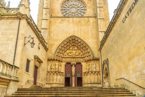 Door to the gothic cathedral of Burgos called Santa Maria, Castilla Leon, Spain, Europe