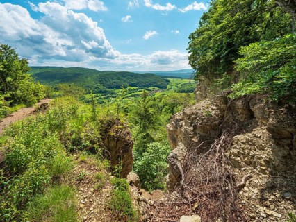 Spring in Eichsfeld, view from the rock formation Nase, Asbach-Sickenberg Eichsfeld, Werratal