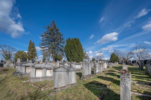 Old graves at the Israeli cemetery, inaugurated in 1882, Werner-von Siemens Str. 2, Würzburg, Lower