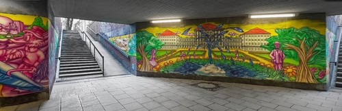 Art project by Martin Blumöhr, pedestrian subway Niwenhaus, Dom-Pedro-Straße, Munich, Bavaria,