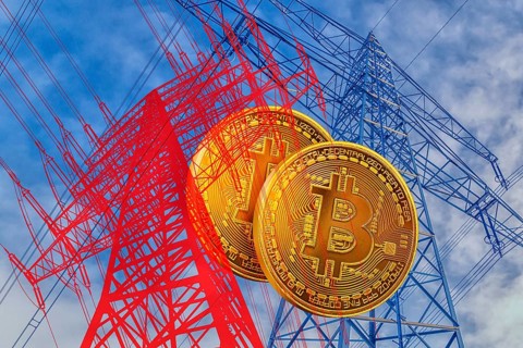 Symbolic image, Bitcoin questionable due to extreme energy consumption, nonsensical electricity