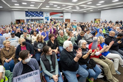 Warren, Michigan USA - 29 March 2025 - The Michigan Democratic Party hosted a 'People's Town Hall.'
