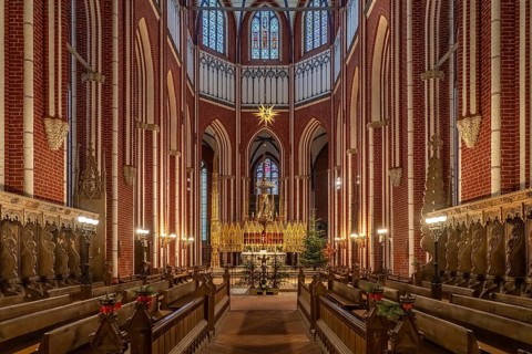 Interior of the Doberan Minster in Bad Doberan, Mecklenburg-Western Pomerania, Germany, Europe