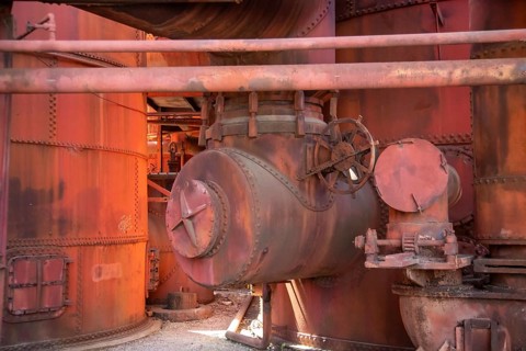 Birmingham, Alabama - The Sloss Furnaces National Historic Landmark. The furnaces made pig iron