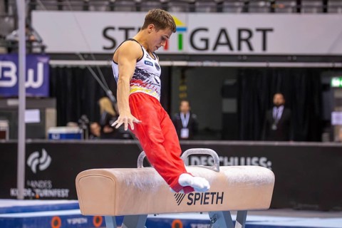 EnBW DTB-Pokal Stuttgart 2025, Mixed Cup***Timo Eder Germany on pommel horse