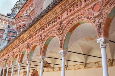 Abbey church, Certosa di Pavia monastery, Certosa di Pavia, Lombardy, Italy, Europe