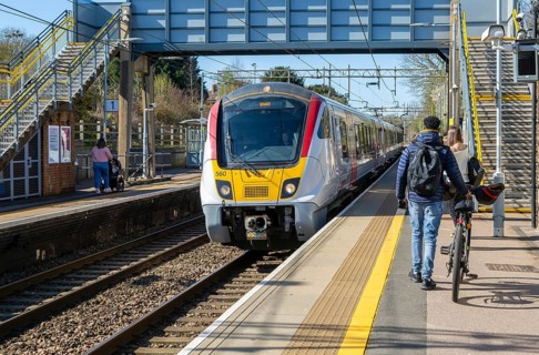 British Rail Class 720 Bombardier Aventra Electric Multiple Unit passenger train at Marks Tey