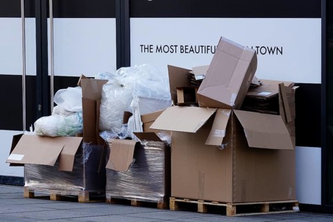 Packaging waste in a city, Germany, Europe