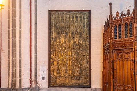 Monumental tomb slab of Bishops Ludolf and Heinrich von Bülow in Schwerin Cathedral of St Mary and