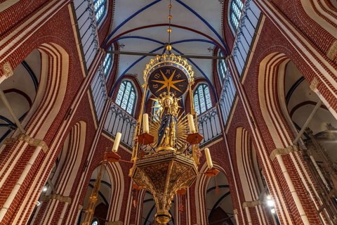 St Mary's chandelier in the choir of Doberan Minster in Bad Doberan, Mecklenburg-Western Pomerania,