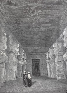 The first hall in the temple of Abu Simbel, 1890, Egypt, digital reproduction of an original 19th