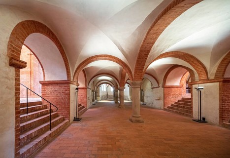 The crypt of the monastery church of Jerichow Monastery, cradle of North German brick architecture,