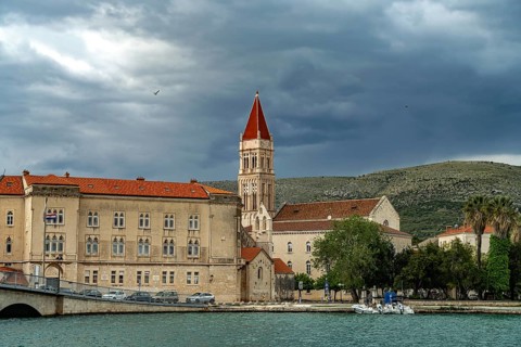 Town Hall and the Cathedral of St Laurence in Trogir, Croatia, Europe