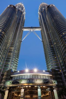 KUALA LUMPUR, MALAYSIA, MAY 5: Petronas Twin Towers in twilight on May 5, 2011 in Kuala Lumpur.
