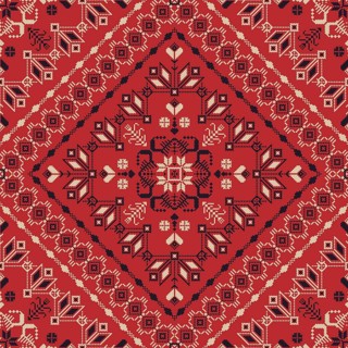 Traditional Latvian embroidery seamless pattern, vector illustration