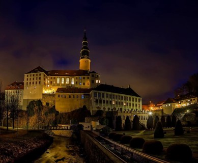 Weesenstein Castle by night