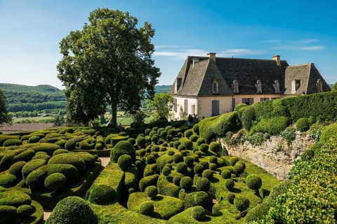 Boxwood garden, Les Jardins de Marqueyssac, Vezac, Dordogne, Périgord, Département Dordogne, Region