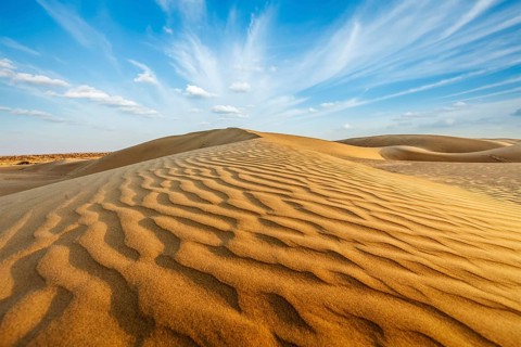Dunes of Thar Desert. Sam Sand dunes, Rajasthan, India, Asia