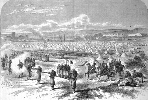 In the Saint-Maur camp, the Zouaves, members of historical infantry units from Algiers, practise