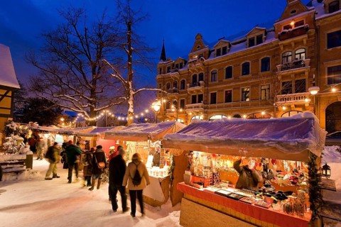 The Christmas market in the old village centre in Dresden Loschwitz, is organised annually by the