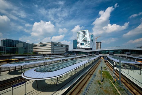 UTRECHT, NETHERLANDS, MAY 25, 2018: Utrecht bus and railway station Utrecht Centraal. Utrecht,