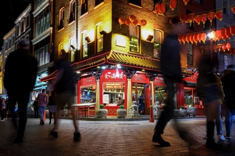 China Town by night, Chinese Quarter, West End, London, England, United Kingdom, Europe