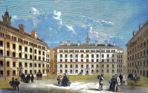 Peabody Square in the Borough of Islington, London, 1869, England, Historic, digitally restored