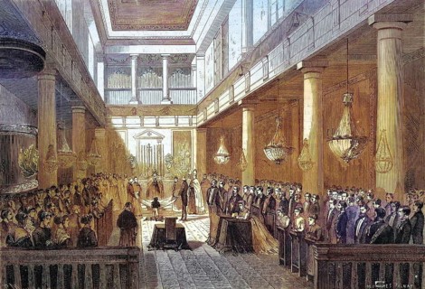 First Communion of Crown Prince Napoleon Eugene Louis Bonaparte in the Chapel of the Tuileries,