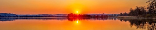 Sunset, Waginger See, Bavaria, Germany, Europe