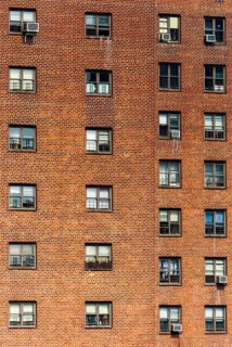 Property, house, facade, living, air conditioning, high-rise, apartment block, New York City, USA,