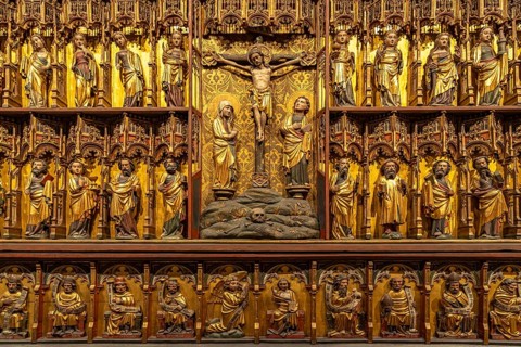 Detail of the Grabow Altarpiece in the Hamburger Kunsthalle, Hamburg, Germany, Europe