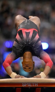 Gabrielle Black CAN vault action gymnastics, EnBW DTB-Pokal, Porsche-Arena, Stuttgart,