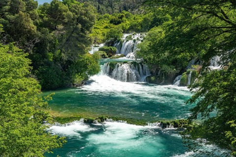 The Skradinski Buk waterfall in Krka National Park, Croatia, Europe
