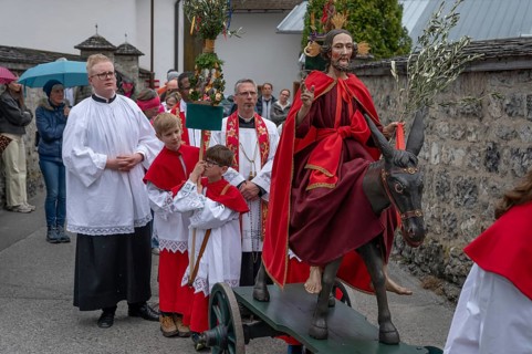 Palmesel procession, tradition since the 18th century, Parish Church of the Assumption of the