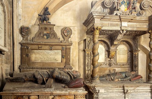 Sir Henry Newton d 1599, Sir John Newton d 1661 tomb monuments, Bristol cathedral church, Bristol,