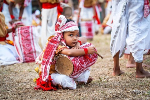 Paricipants in a Bihu dance workshop ahead of Rongali Bihu Festival, in Guwahati, India on 8 April