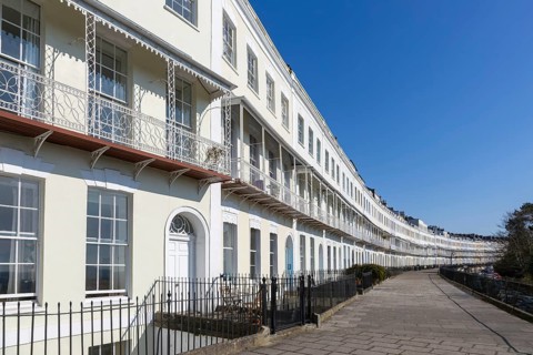 Georgian houses in Royal York Crescent, Clifton, Bristol, England, UK completed 1820 architect