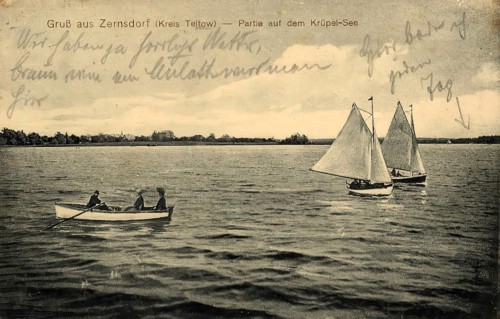 Historical postcard, picture postcard, Zernsdorf, district Teltow, Krüpel-See, Brandenburg,