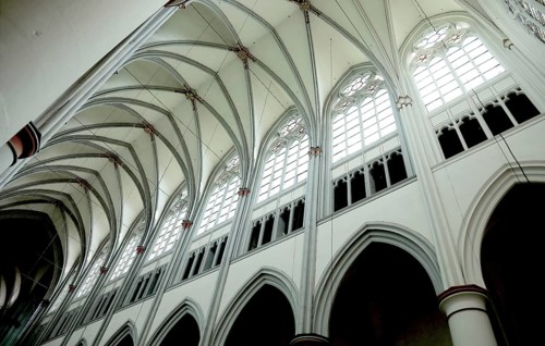 Ceiling vault, Altenberg Cathedral, Bergischer Dom, former monastery church of Altenberg Abbey,