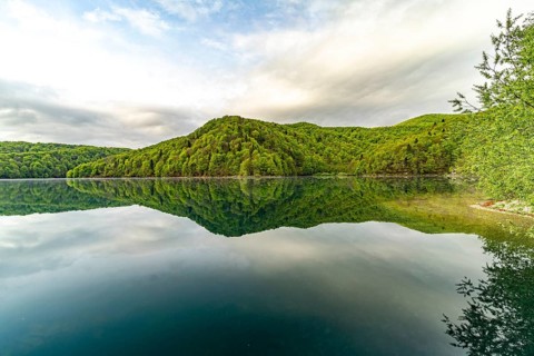 The largest lake Kozjak in Plitvice Lakes National Park, Croatia, Europe