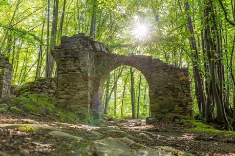 Ruins of the former Körse hilltop castle in Kirschau, Upper Lusatia, Saxony, Germany, Europe