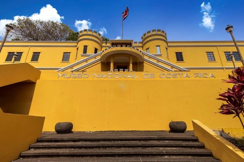 San Jose, Costa Rica, National Museum Building in historic city center, Central America