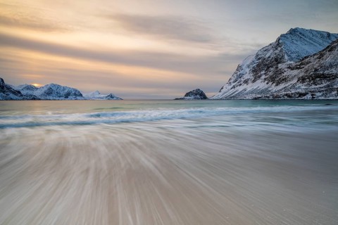 Haukland beach, Vestvågøya, Lofoten, Norway, Europe