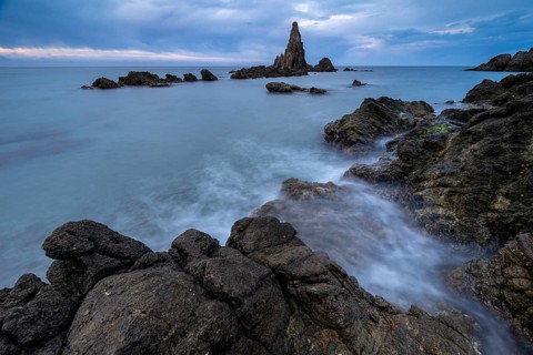 Rocky coast, Cabo de Gata-Nijar Natural Park, Almeria, Andalusia, Spain, Europe