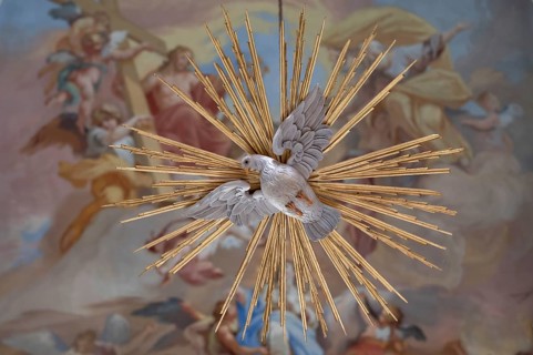 Dove of peace in the parish church of Maria am Sand, 15th century, Vintlerweg, Milland, Province of