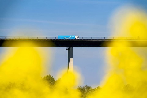 The Ruhr Valley Bridge, motorway bridge of the A52, crosses the Ruhr Valley between Essen and