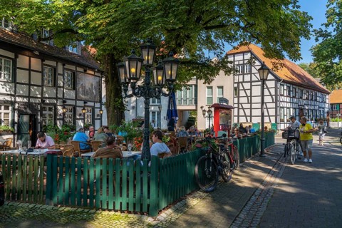 Old village of Westerholt, listed district of Herten Westerholt, over 60 old, well-renovated