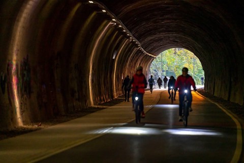 The Nordbahntrasse, a cycle path, footpath, on a former 22 KM long railway line, along the