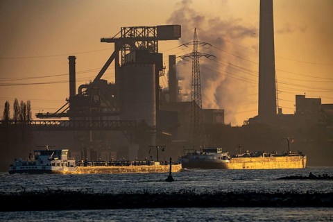 Duisburg-Hüttenheim steel site, Hüttenwerke Krupp-Mannesmann, HKM, blast furnace, Rhine, cargo