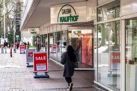 Galeria Kaufhof department stores' in the city centre of Duisburg, on Düsseldorfer Straße, is